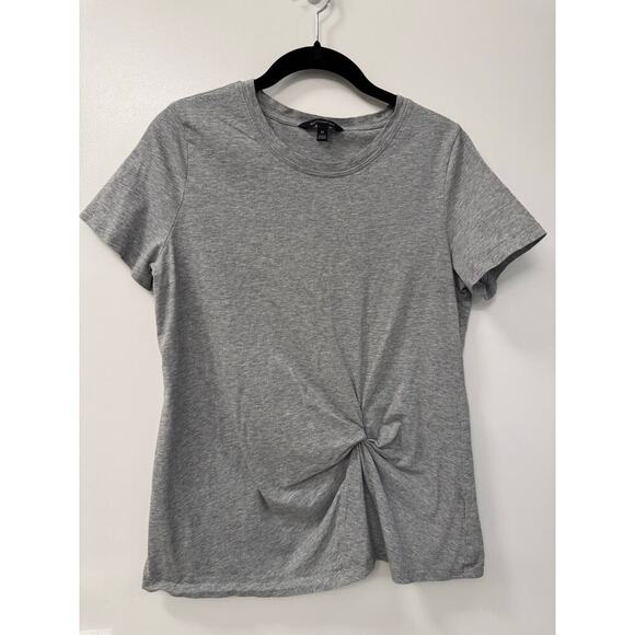Banana Republic Gray Supima Cotton Side Twist Short Sleeve Tee Size Medium - Picture 2 of 6